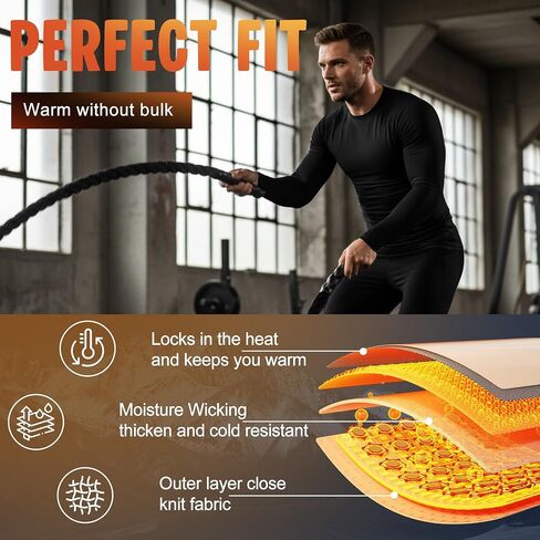Coume 4 Pack Men Thermal Compression Pants Fleece Lined Heated Tight Athletic Leggings Cold Weather Sports Baselayer Winter in Saudi Arabia