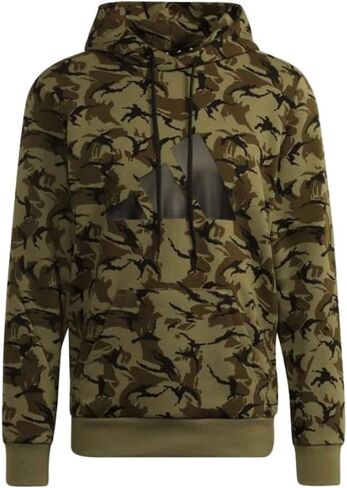 بلوفر رياضي بغطاء للرأس من adidas Originals للرجال Future Icons Camo Graphic، متعدد الألوان/زيتي مركز in Kuwait