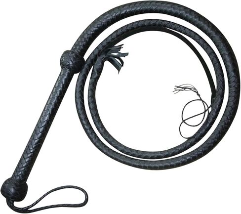 Bullwhip Genuine Leather Indiana Jones Style Whip, Cowhide Leather Whips Black 4ft, 6ft, 8ft in Saudi Arabia