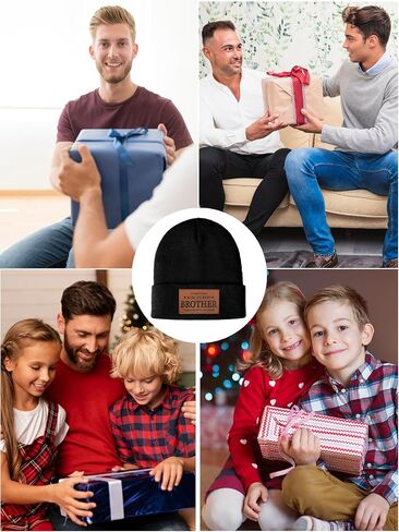 Worlds Best Brother Ever Gifts Leather Beanie Hat from Niece Nephew Christmas Stocking Stuffers Birthday Gift in Kuwait