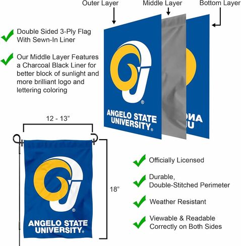 شركة College Flags & Banners Co. Angelo State Rams Wordmark Logo Garden Banner Flag in Saudi Arabia