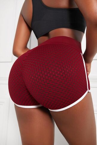 Athletic Women's Booty Tights Butt Lifting Tummy Control Workout Yoga Shorts Running Textured High Waist Bottom in Saudi Arabia