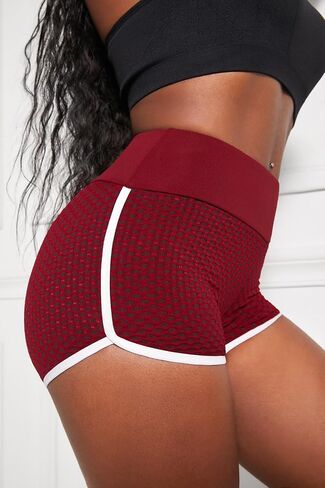 Athletic Women's Booty Tights Butt Lifting Tummy Control Workout Yoga Shorts Running Textured High Waist Bottom in Saudi Arabia