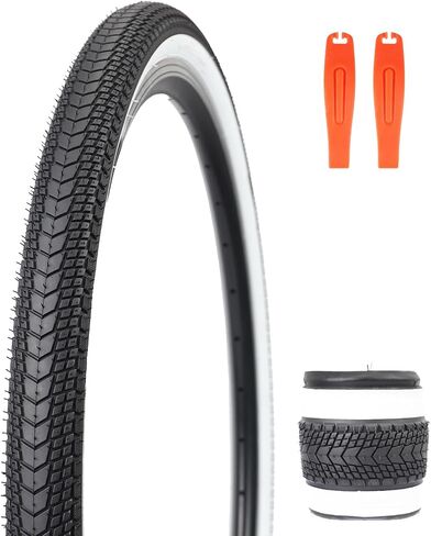 إطار دراجة WEEROCK مقاس 26 × 1.75 بوصة، حزمة واحدة/اثنين من إطارات الدراجة ذات الجدار الأبيض باللون الأسود مع 1/2 حزمة من الأنابيب الداخلية وإطارات الخرز القابلة للطي المتوافقة مع دراجة المدينة مقاس 26 بوصة، ودراجة السيدات، ودراجات الطراد in Kuwait
