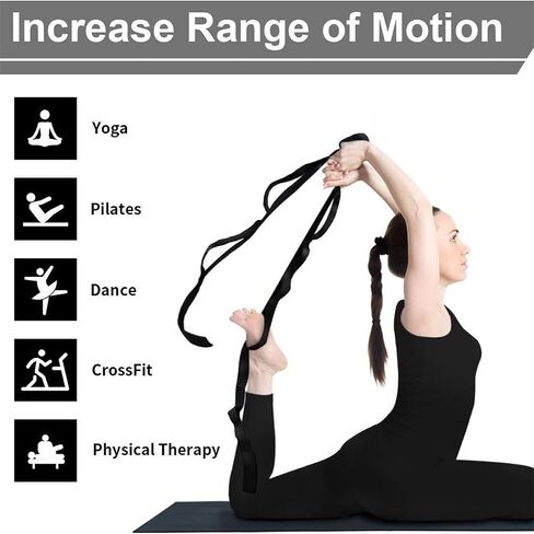 Stretching Strap Yoga Strap with 10 Loops Stretch Bands for Exercise in Saudi Arabia