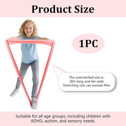 Kids Stretch Band Focus Tool, 30" Resistance Band for Kids Stretches to Over 46", ADHD Tools for Kids, Stretch Strap Calming Fidget Bands for Kids with ADHD ADD Autism & Sensory Needs in Saudi Arabia