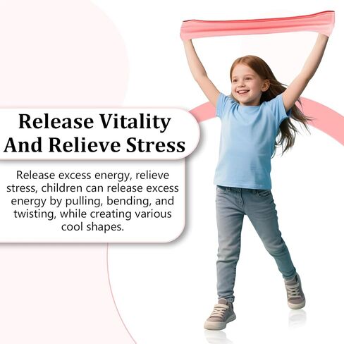 Kids Stretch Band Focus Tool, 30" Resistance Band for Kids Stretches to Over 46", ADHD Tools for Kids, Stretch Strap Calming Fidget Bands for Kids with ADHD ADD Autism & Sensory Needs in Saudi Arabia