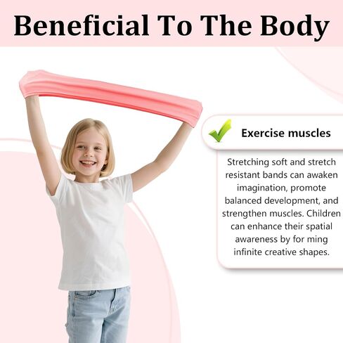 Kids Stretch Band Focus Tool, 30" Resistance Band for Kids Stretches to Over 46", ADHD Tools for Kids, Stretch Strap Calming Fidget Bands for Kids with ADHD ADD Autism & Sensory Needs in Saudi Arabia
