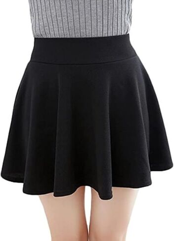 Women's Skater Skirt Pleated Mini Skirt Stretchy Casual Short Flared Skirt in Saudi Arabia