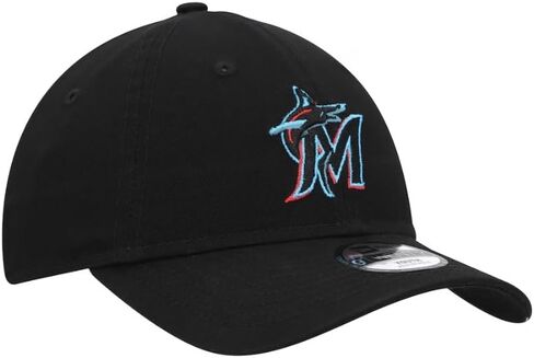 قبعة New Era JR Miami Marlins Youth Core Classic 9TWENTY قابلة للتعديل - أسود، 8 سنوات، أحمر/كحلي in Kuwait