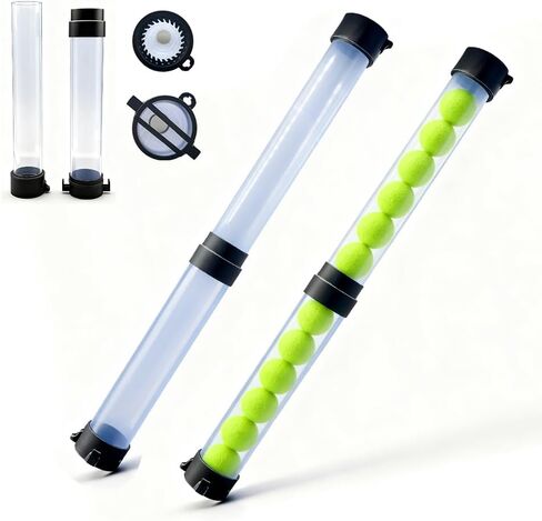 مسترد كرة البيسبول - مسترد كرة التنس - يحمل 15 كرة تنس أو 14 كرة مخلل | تصميم قادوس قابل للفصل من جزأين (شفاف) —— لا يتضمن أي كرات. in Kuwait