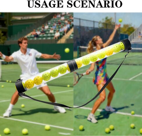 مسترد كرة البيسبول - مسترد كرة التنس - يحمل 15 كرة تنس أو 14 كرة مخلل | تصميم قادوس قابل للفصل من جزأين (شفاف) —— لا يتضمن أي كرات. in Kuwait