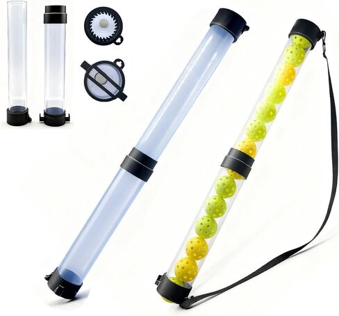 مسترد كرة البيسبول - مسترد كرة التنس - يحمل 15 كرة تنس أو 14 كرة مخلل | تصميم قادوس قابل للفصل من جزأين (شفاف) —— لا يتضمن أي كرات. in Kuwait