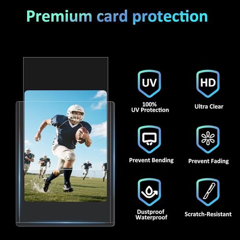 200 Card Sleeves Top Loaders, 35PT Hard Plastic Holder for Baseball, High UV-Resistant Trading Card Protectors Fit for MTG TCG Game Sports (100 Toploaders + 100 Clear Sleeves + 1 PP Box) in Saudi Arabia