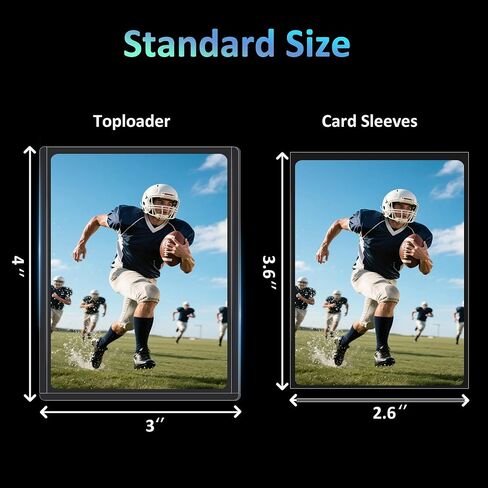 200 Card Sleeves Top Loaders, 35PT Hard Plastic Holder for Baseball, High UV-Resistant Trading Card Protectors Fit for MTG TCG Game Sports (100 Toploaders + 100 Clear Sleeves + 1 PP Box) in Saudi Arabia