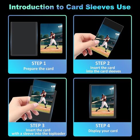 200 Card Sleeves Top Loaders, 35PT Hard Plastic Holder for Baseball, High UV-Resistant Trading Card Protectors Fit for MTG TCG Game Sports (100 Toploaders + 100 Clear Sleeves + 1 PP Box) in Saudi Arabia