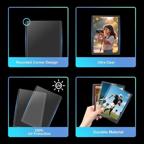200 Card Sleeves Top Loaders, 35PT Hard Plastic Holder for Baseball, High UV-Resistant Trading Card Protectors Fit for MTG TCG Game Sports (100 Toploaders + 100 Clear Sleeves + 1 PP Box) in Saudi Arabia