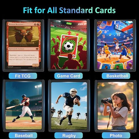 200 Card Sleeves Top Loaders, 35PT Hard Plastic Holder for Baseball, High UV-Resistant Trading Card Protectors Fit for MTG TCG Game Sports (100 Toploaders + 100 Clear Sleeves + 1 PP Box) in Saudi Arabia