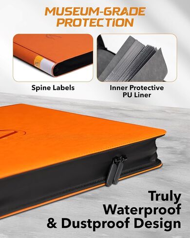 Upgraded Toploader Binder with Waterproof Zipper and PU Inner Liner, Hold 252 Top Loaders/3x4'' with 9-Pocket Each Page, with 2 Labels and Ringless Design, Fit for Sports/TCG Party Premium Storage in Saudi Arabia