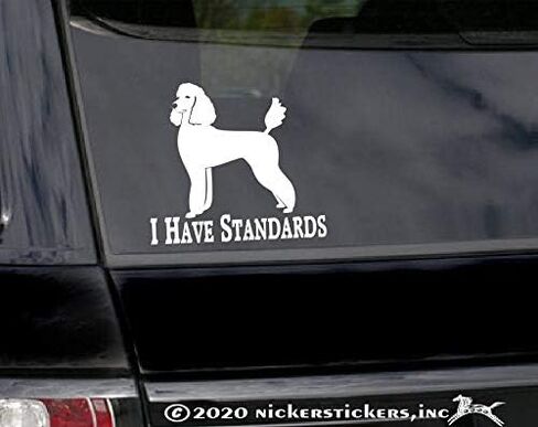 I Have Standards | NickerStickers® Standard Poodle Vinyl Window Decal Dog Sticker in Saudi Arabia