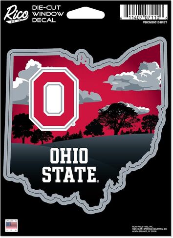 ملصق من الفينيل مقطوع بالقالب من Rico Industries NCAA Ohio State Buckeyes Resort مقاس 12.7 سم × 17.78 سم - ملحقات السيارة/الشاحنة/المنزل in Saudi Arabia