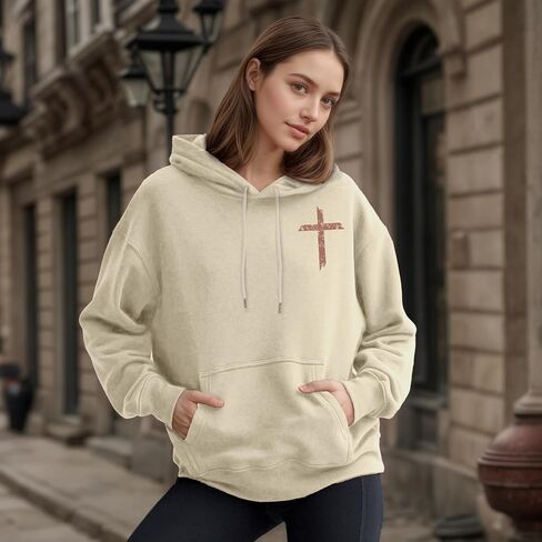 Faith Sweatshirts for Women Christian Sweatshirt Jesus Cross Graphic Shirt Bible Verse Religious Hoodie Pullover Tops in Saudi Arabia