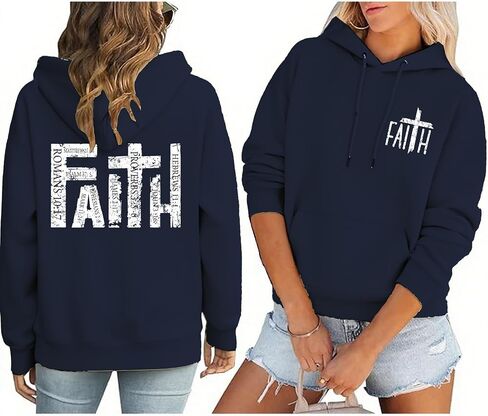 Faith Sweatshirts for Women Christian Sweatshirt Jesus Cross Graphic Shirt Bible Verse Religious Hoodie Pullover Tops in Saudi Arabia