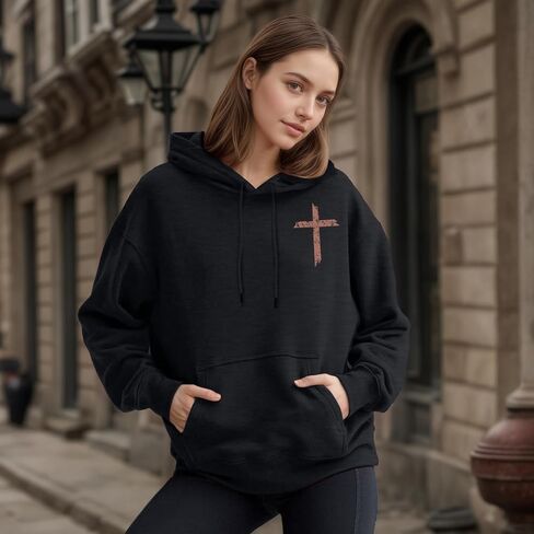 Faith Sweatshirts for Women Christian Sweatshirt Jesus Cross Graphic Shirt Bible Verse Religious Hoodie Pullover Tops in Saudi Arabia