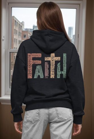 Faith Sweatshirts for Women Christian Sweatshirt Jesus Cross Graphic Shirt Bible Verse Religious Hoodie Pullover Tops in Saudi Arabia