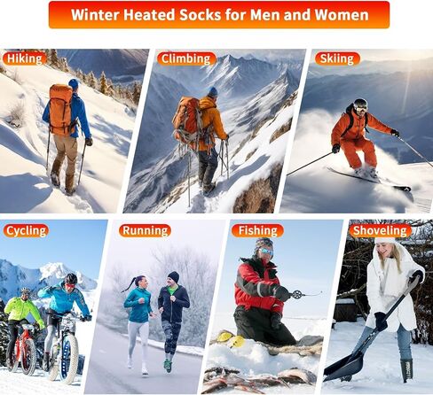 Heated Socks for Men Women,Electric Heated Socks 3 Heating Levels with 4000mAh*2 Battery Rechargeable,Machine Washable Socks Suitable for Winter Outdoor Sports, Camping, Hunting, Hiking in Saudi Arabia