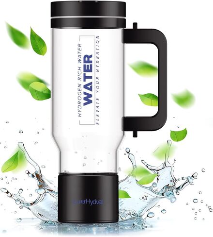 Hydrogen Water Pitcher with Handle: Smart 32 Oz Hydrogen-Enriched Kettle with Dry Electrolysis, Self-Cleaning, Tilt Protection, USB-C Rechargeable in Saudi Arabia
