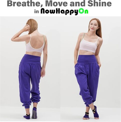 Yoga Socks For Women, Open-toe, Non-slip Grip, 2 Pairs for Ballet, Barre, Plasticity, Dance, Barefoot Workout in Saudi Arabia