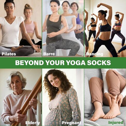 Yoga Socks For Women, Open-toe, Non-slip Grip, 2 Pairs for Ballet, Barre, Plasticity, Dance, Barefoot Workout in Saudi Arabia