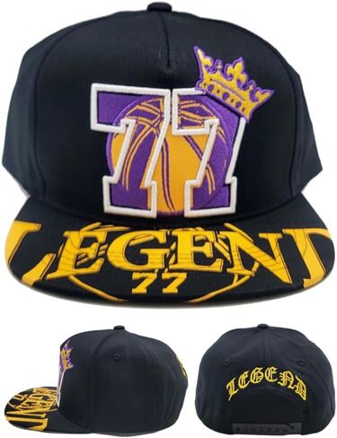 قبعة Los Angeles Legend Top Level New Luka 77 باللون الأسود والأرجواني والذهبي in Saudi Arabia