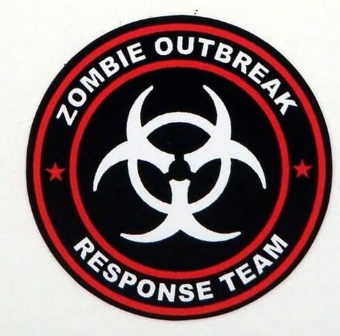 3 - Zombie Outbreak Response Team Red Hard Hat/Helmet Stickers 1 1/2" H126 in Saudi Arabia
