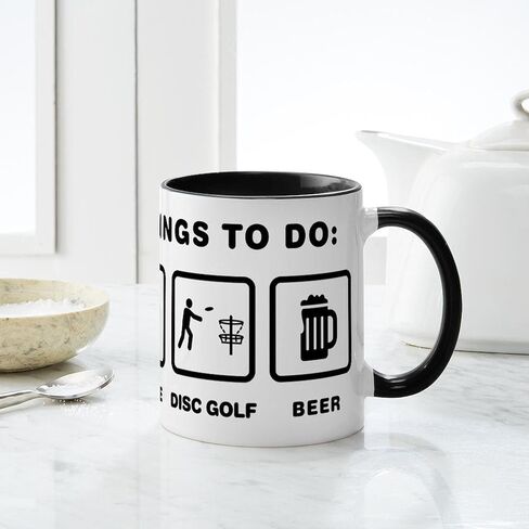 كوب جولف CafePress Disc Golf سعة 11 أونصة (325 مل) كوب قهوة من السيراميك in Kuwait