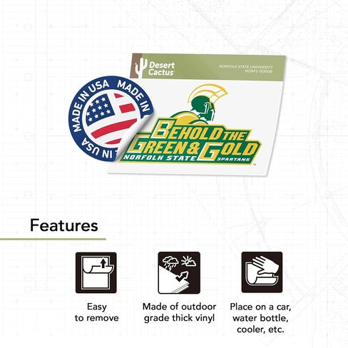 Desert Cactus Norfolk State University Sticker NSU Spartans Vinyl Decal Laptop Water Bottle Car Scrapbook (IND 00008) in Saudi Arabia