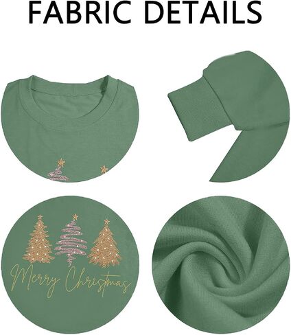 Christmas Sweaters for Women Embroidered Crewneck Pullover Holiday Party Top Merry Christmas Sweatshirts Women in Saudi Arabia