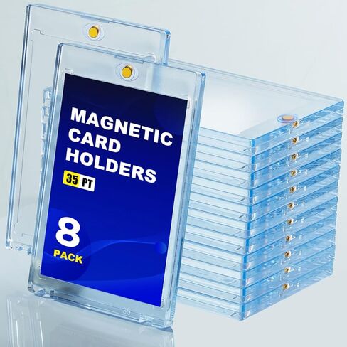 35Pt Magnetic Card Holders 8 Pack Hard Plastic UV Protection One-Touch Sleeves for Baseball Cards, Gaming Cards, MTG Cards, Sports Cards, Trading Cards Display and Protection in Saudi Arabia