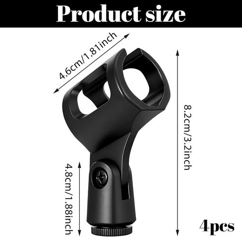 4Pcs Microphone Clip Mic Holder Adjustable Angle Flexible Rubber Handheld Wireless Mic Holders Clamp for Handheld Microphones(Inner Diameter Range 30-50mm) in Kuwait