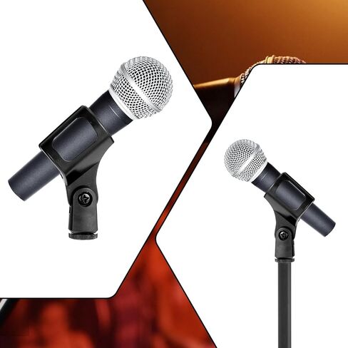 4Pcs Microphone Clip Mic Holder Adjustable Angle Flexible Rubber Handheld Wireless Mic Holders Clamp for Handheld Microphones(Inner Diameter Range 30-50mm) in Kuwait