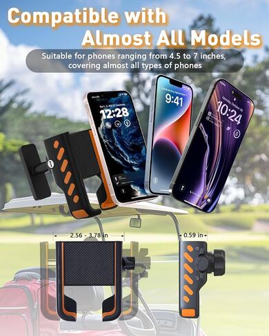 Golf Cart Phone Holder, Phone Caddy for Golf Cart with Super Strong N52 Magnets, Fits EZGO/Yamaha/Club Car/Icon Golf Cart, Golf Accessories for Men & Women - Golf Cart, Gym (2 Pack) in Saudi Arabia