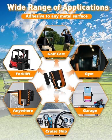 حامل هاتف عربة الجولف، حامل هاتف لعربة الجولف مع مغناطيس N52 فائق القوة، يناسب EZGO/Yamaha/Club Car/Icon Golf Cart، ملحقات الجولف للرجال والنساء - عربة الجولف، صالة الألعاب الرياضية (عبوتان) in Kuwait