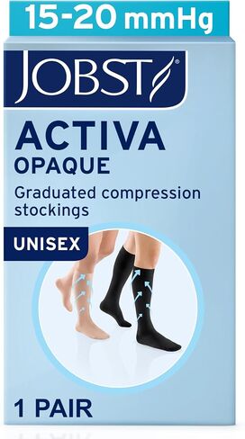 JOBST ACTIVA غير شفاف 15-20 مم زئبق جوارب ضغط عالية في الركبة، مغلق عند الأصابع، أسود، متوسط in Saudi Arabia