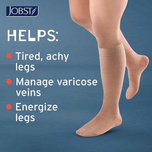 JOBST ACTIVA غير شفاف 15-20 مم زئبق جوارب ضغط عالية في الركبة، مغلق عند الأصابع، أسود، متوسط in Saudi Arabia