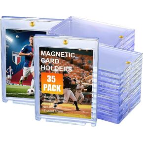 35ct Magnetic Card Holder, 35pt One Touch Mags Case for Trading Cards, UV Hard Plastic Sports Display Cases for MTG,TCG,Baseball, Football, Basketball,Archival Quality Card Protectors in Saudi Arabia