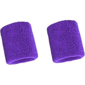 3 Inch Cotton Sports Wristband/Sweatband for Basketball Tennis and Other Sports, Price/Pair (Purple) in Saudi Arabia