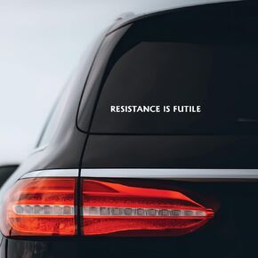 Resistance is Futile Sticker Decal Notebook Car Laptop 8" x .5" (White) in Kuwait