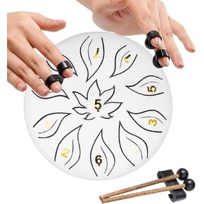 Steel Tongue Drum for Beginner Adult Children, 6 Inches 11 Tones Percussion Instrument Handpan Drum Kit with Drum Mallets Carry Bag Music Book Tank Drum for Mind Healing Yoga (Black) in Saudi Arabia