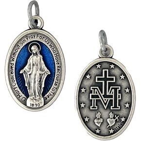 Saint Paul Evangelization 100 Pack - Miraculous Medals - 1" - Blue Enamel Italian Medals - Wholesale Bulk (100) in Saudi Arabia